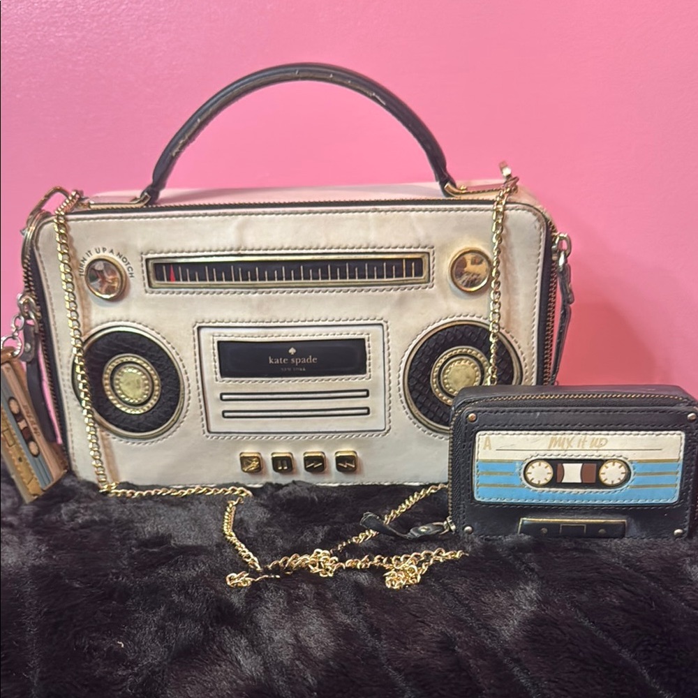 Kate Spade Radio and Cassette Bag Set - White and Black